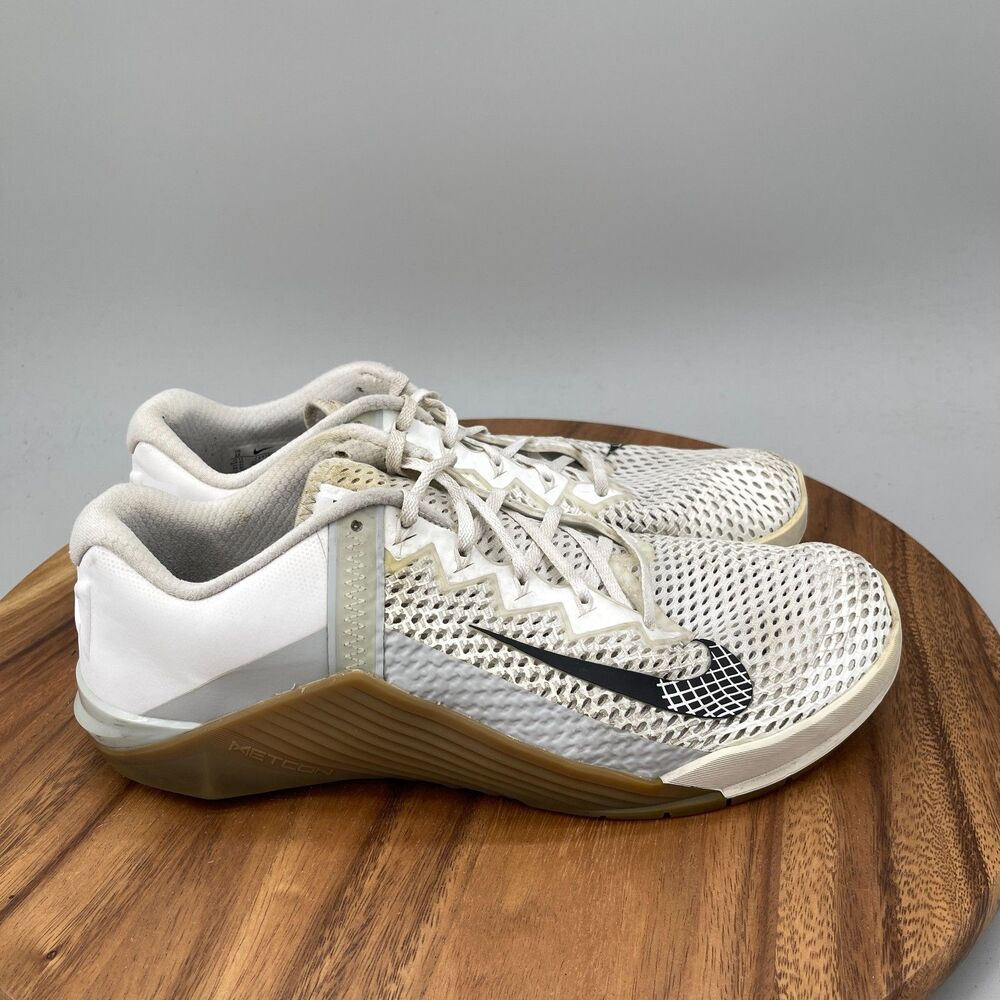 Nike Metcon 6 Shoes Mens Size 12 White Gum Workout Lifting Gym Trainer Sneakers